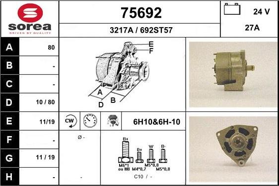 EAI 75692 - Alternator autospares.lv