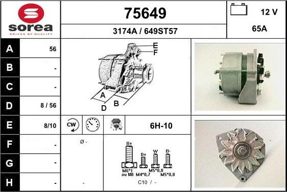 EAI 75649 - Alternator autospares.lv