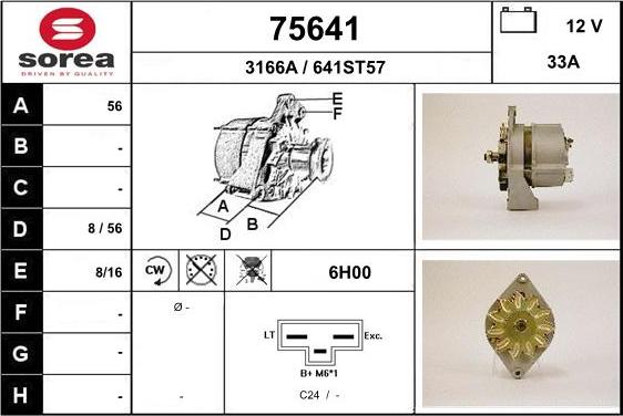 EAI 75641 - Alternator autospares.lv