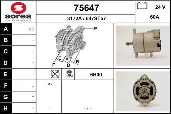 EAI 75647 - Alternator autospares.lv