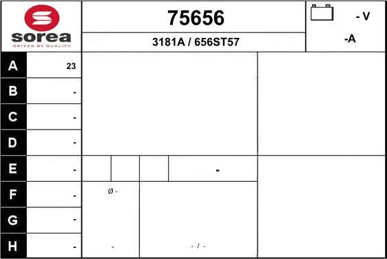 EAI 75656 - Alternator autospares.lv