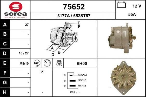 EAI 75652 - Alternator autospares.lv