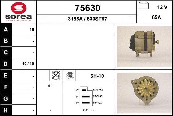 EAI 75630 - Alternator autospares.lv