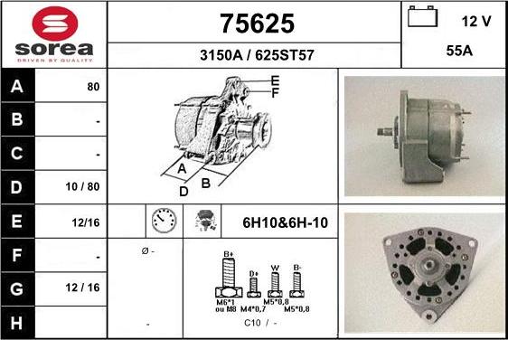 EAI 75625 - Alternator autospares.lv