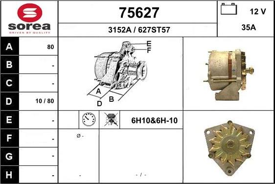 EAI 75627 - Alternator autospares.lv