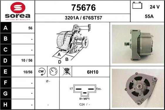 EAI 75676 - Alternator autospares.lv