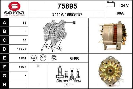 EAI 75895 - Alternator autospares.lv