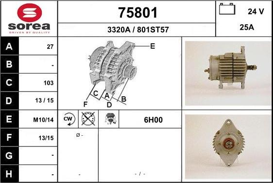 EAI 75801 - Alternator autospares.lv