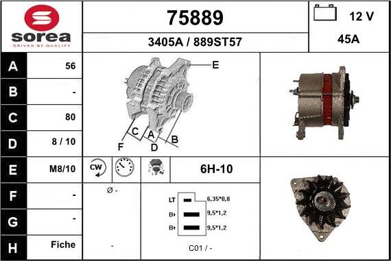 EAI 75889 - Alternator autospares.lv