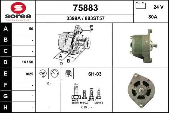 EAI 75883 - Alternator autospares.lv