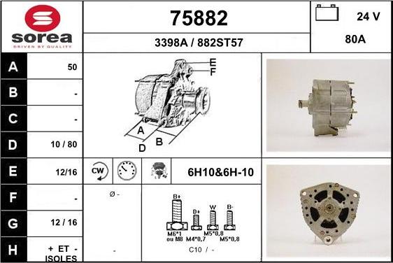 EAI 75882 - Alternator autospares.lv