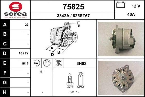 EAI 75825 - Alternator autospares.lv