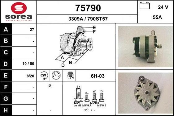 EAI 75790 - Alternator autospares.lv