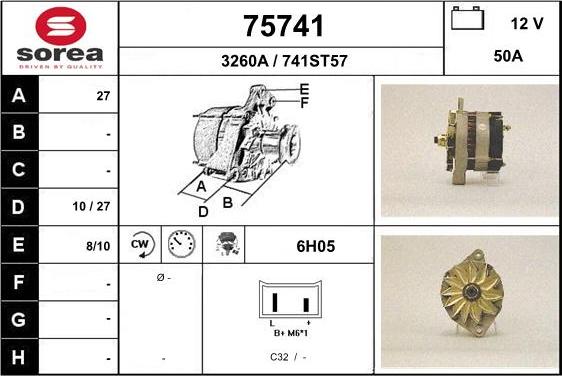 EAI 75741 - Alternator autospares.lv