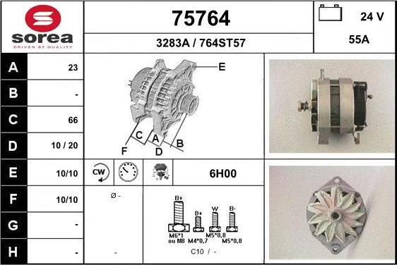 EAI 75764 - Alternator autospares.lv