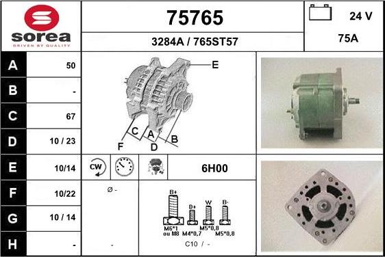 EAI 75765 - Alternator autospares.lv