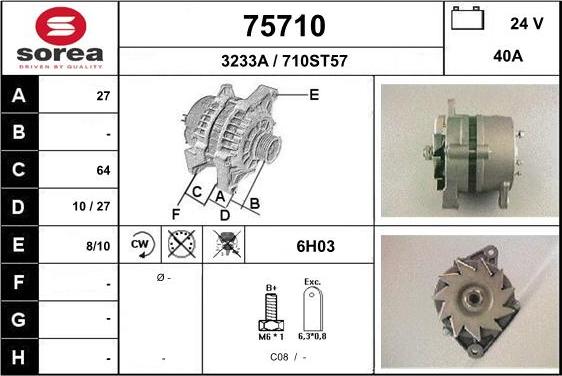 EAI 75710 - Alternator autospares.lv