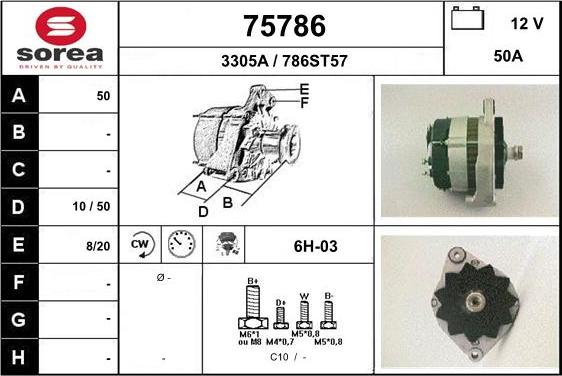 EAI 75786 - Alternator autospares.lv