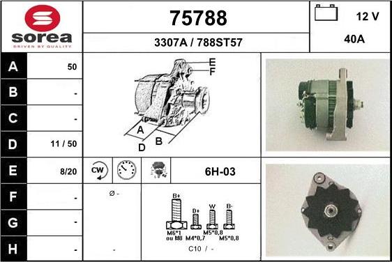 EAI 75788 - Alternator autospares.lv