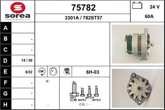 EAI 75782 - Alternator autospares.lv