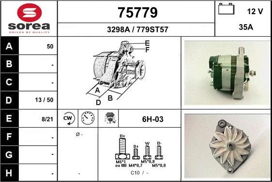 EAI 75779 - Alternator autospares.lv