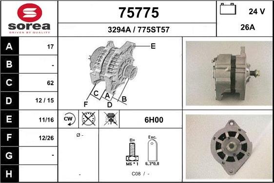 EAI 75775 - Alternator autospares.lv