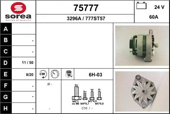 EAI 75777 - Alternator autospares.lv