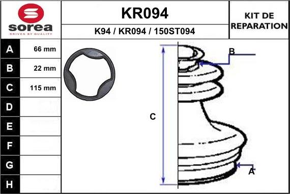 EAI KR094 - Bellow, drive shaft autospares.lv