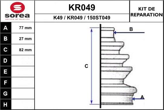 EAI KR049 - Bellow, drive shaft autospares.lv