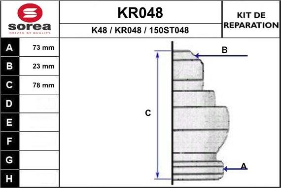 EAI KR048 - Bellow, drive shaft autospares.lv