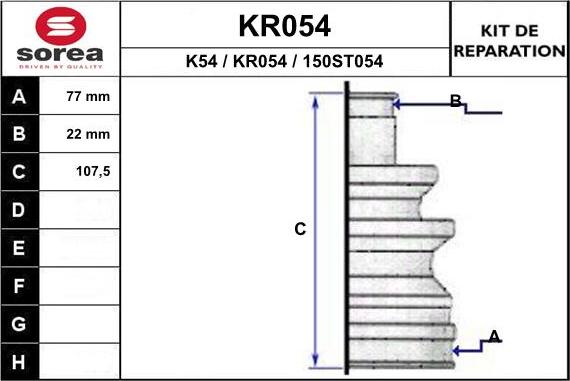 EAI KR054 - Bellow, drive shaft autospares.lv