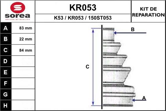 EAI KR053 - Bellow, drive shaft autospares.lv