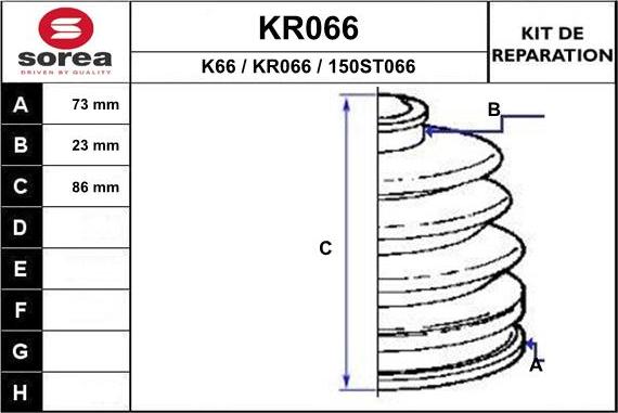 EAI KR066 - Bellow, drive shaft autospares.lv