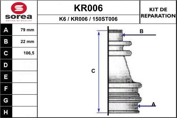 EAI KR006 - Bellow, drive shaft autospares.lv