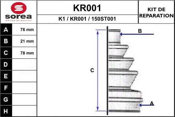 EAI KR001 - Bellow, drive shaft autospares.lv