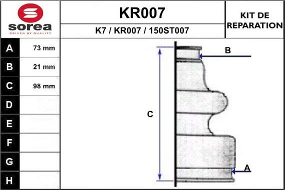 EAI KR007 - Bellow, drive shaft autospares.lv