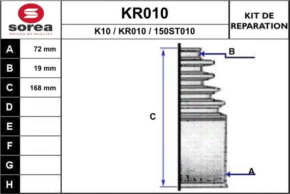 EAI KR010 - Bellow, drive shaft autospares.lv