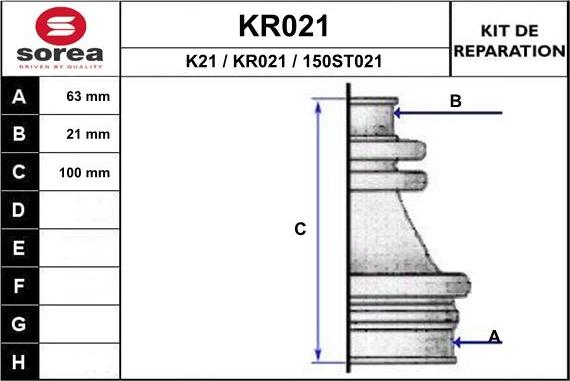 EAI KR021 - Bellow, drive shaft autospares.lv