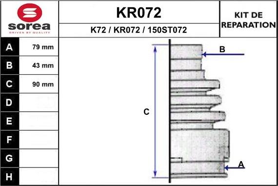 EAI KR072 - Bellow, drive shaft autospares.lv