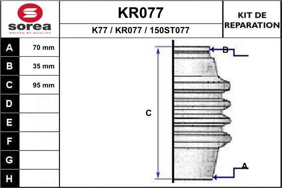 EAI KR077 - Bellow, drive shaft autospares.lv