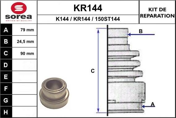 EAI KR144 - Bellow, drive shaft autospares.lv