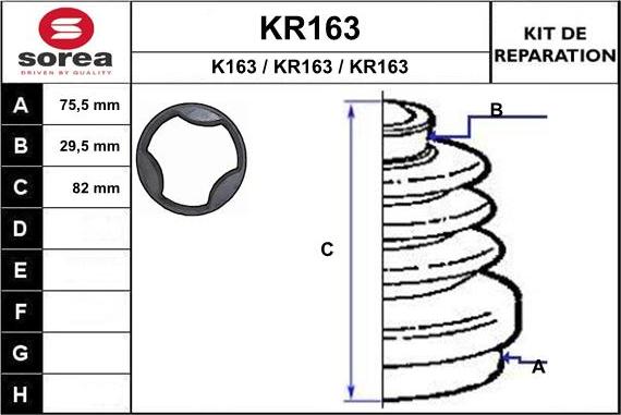 EAI KR163 - Bellow, drive shaft autospares.lv