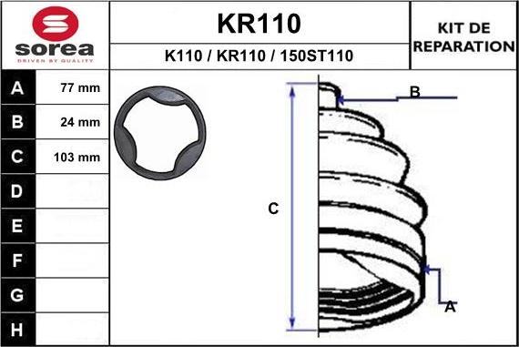 EAI KR110 - Bellow, drive shaft autospares.lv