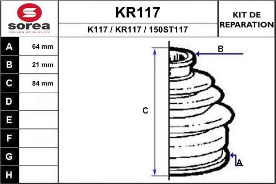 EAI KR117 - Bellow, drive shaft autospares.lv