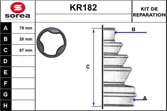 EAI KR182 - Bellow, drive shaft autospares.lv