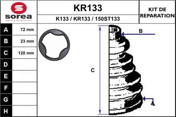 EAI KR133 - Bellow, drive shaft autospares.lv