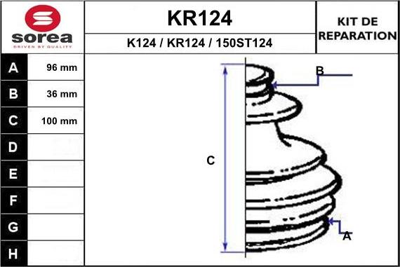 EAI KR124 - Bellow, drive shaft autospares.lv