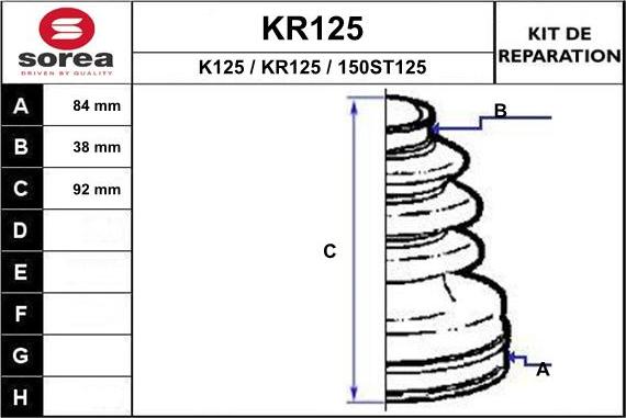 EAI KR125 - Bellow, drive shaft autospares.lv