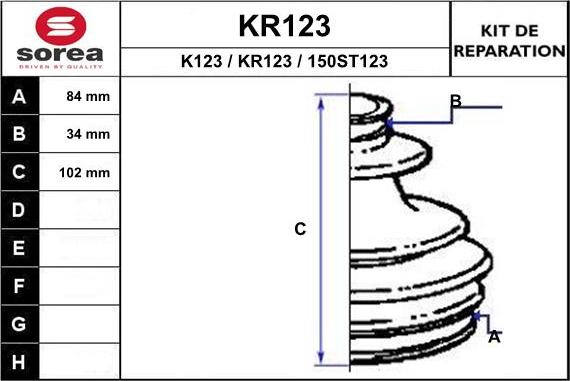 EAI KR123 - Bellow, drive shaft autospares.lv