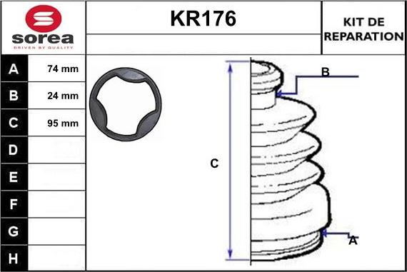 EAI KR176 - Bellow, drive shaft autospares.lv